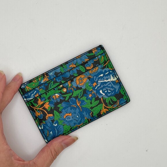 Coach Essential Card Case with Blue Floral Print - Picture 3 of 4